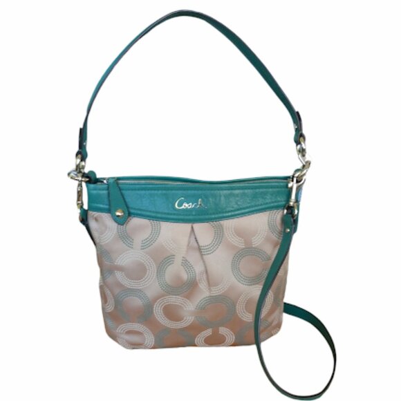 Coach Ashley Opt Art Hippie Tan and Green Convertible Crossbody - Picture 4 of 16